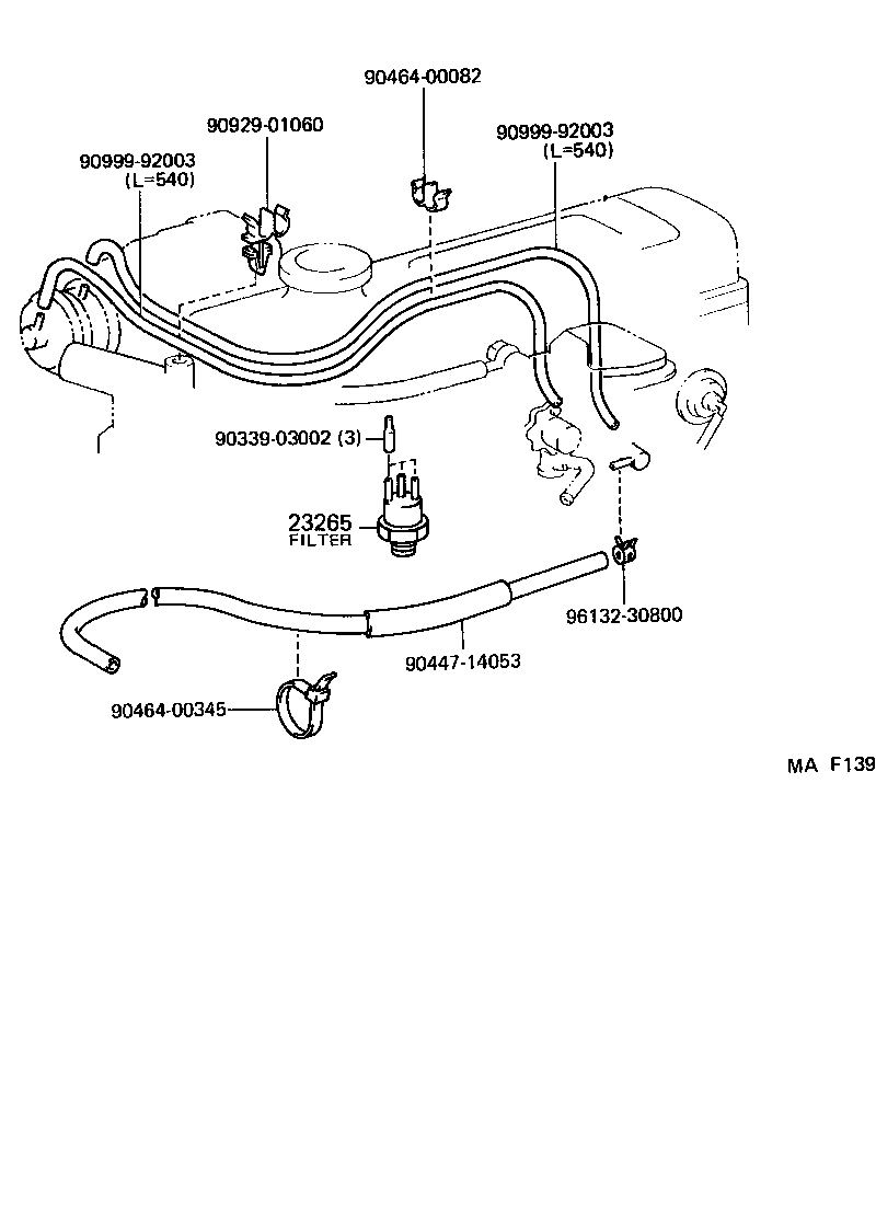 25707-46030 PIPE SUB-ASSY, VACUUM TRANSMITTING, NO.2 product image