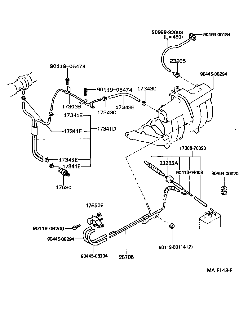 17303-50040 PIPE SUB-ASSY, AIR, NO.1 product image