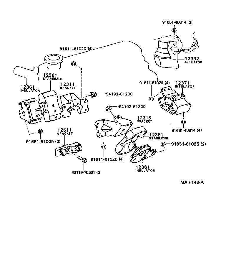 12311-46030 BRACKET, ENGINE MOUNTING, FRONT NO.1 RH product image