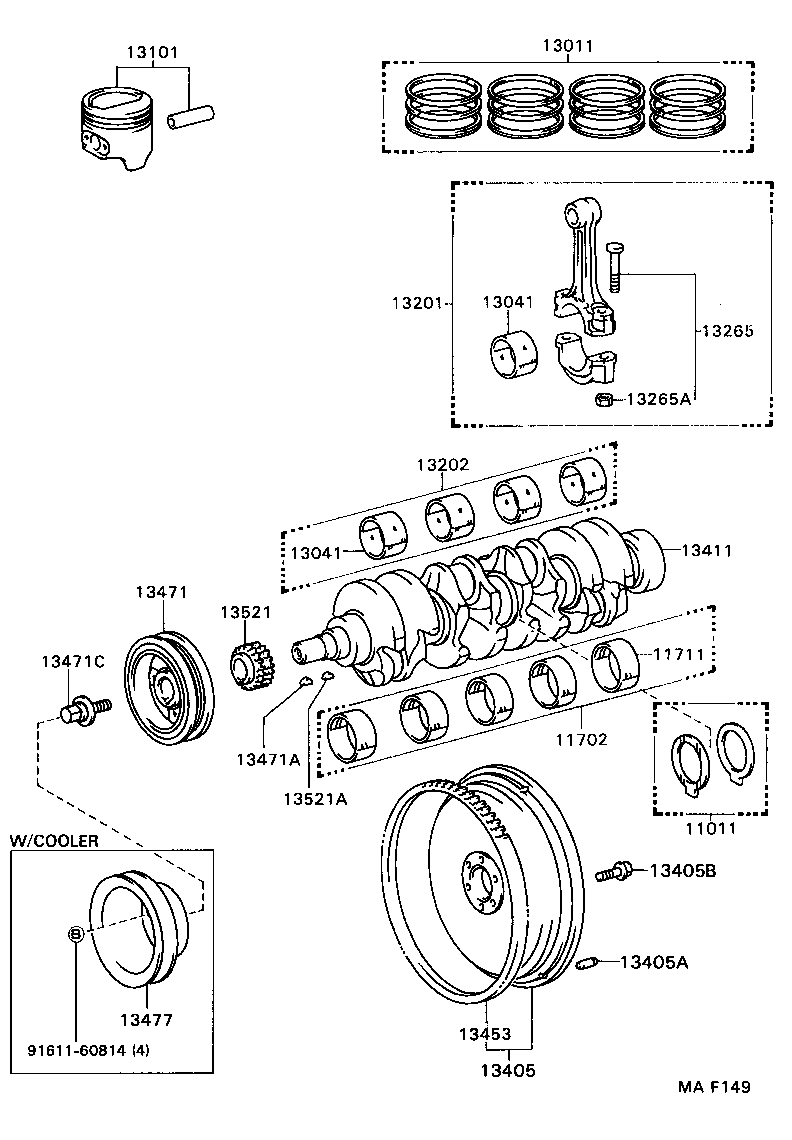 13101-46031 PISTON SUB-ASSY, W/PIN product image