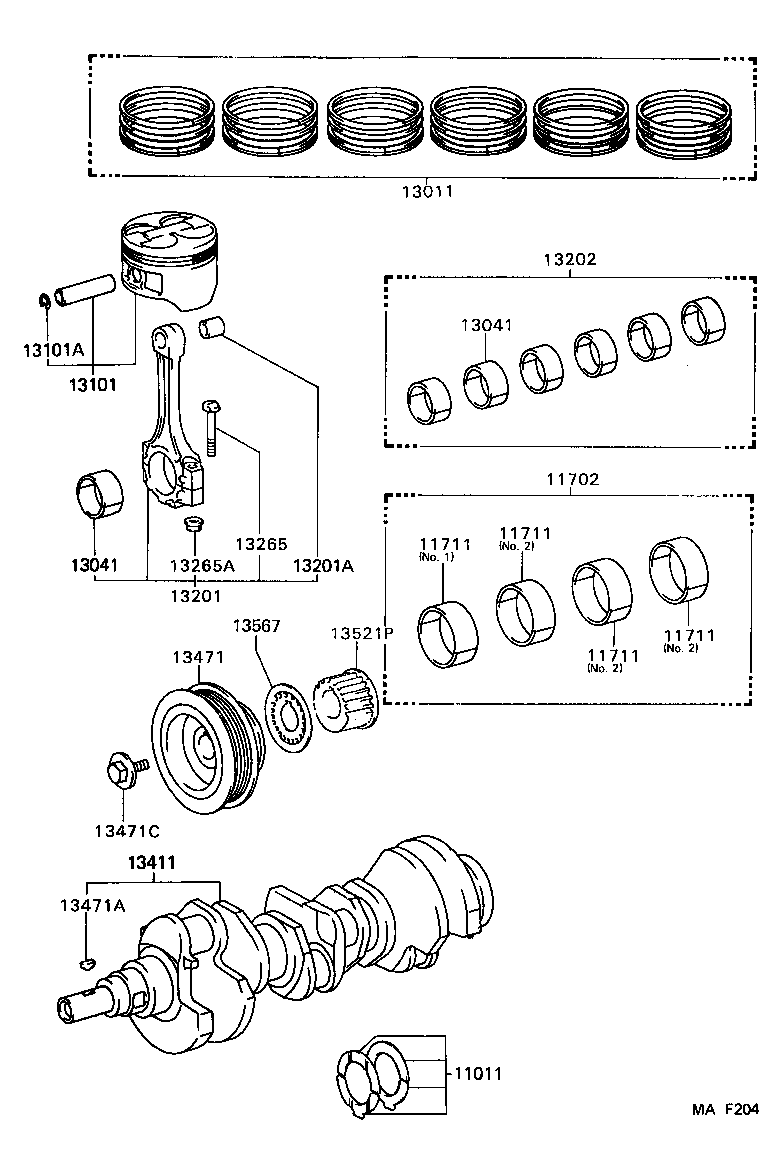 13265-62040 BOLT, CONNECTING ROD product image