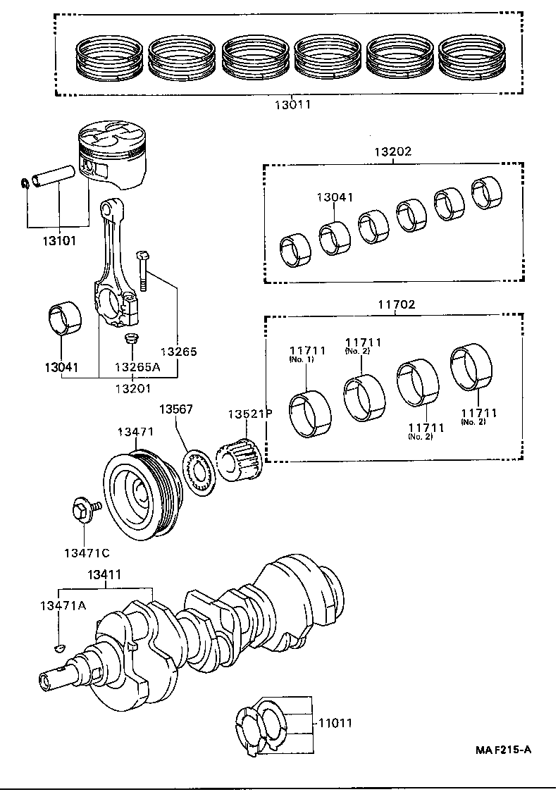 11701-62022 BEARING, CRANKSHAFT product image