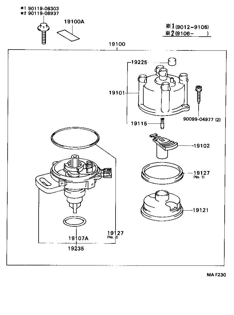 19101-74130 CAP SUB-ASSY, DISTRIBUTOR product image