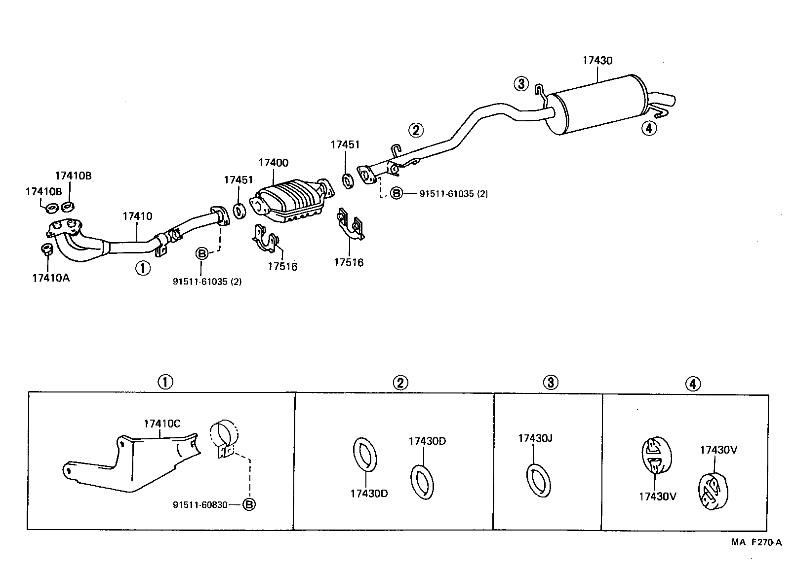 17405-13160 PIPE ASSY, EXHAUST, TAIL product image