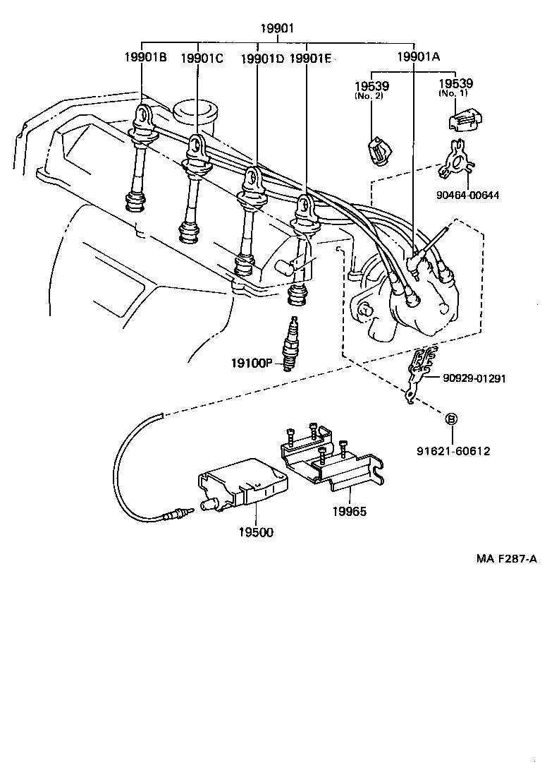 90919-15121 CORD, SPARK PLUG RESISTIVE, NO.2 product image