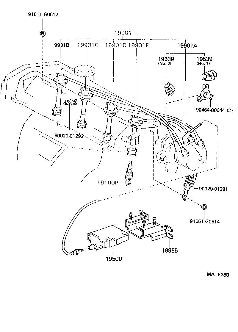 90919-15121 CORD, SPARK PLUG RESISTIVE, NO.2 product image