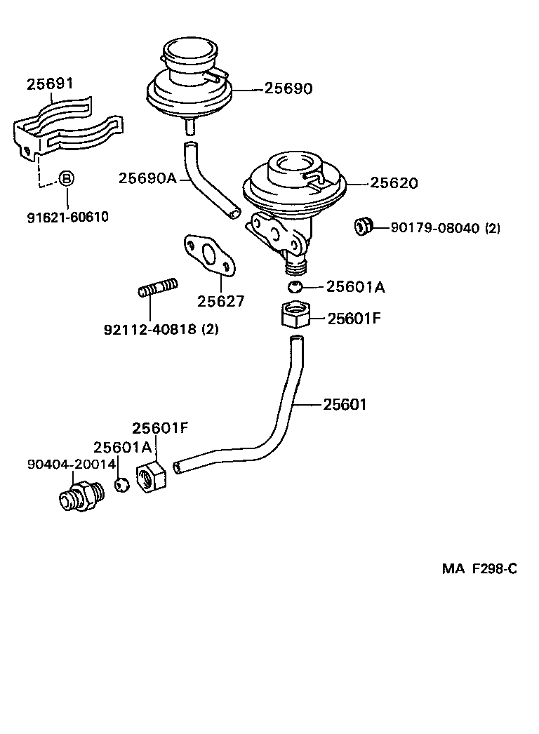 Toyota 25620-74201 VALVE ASSY, EGR