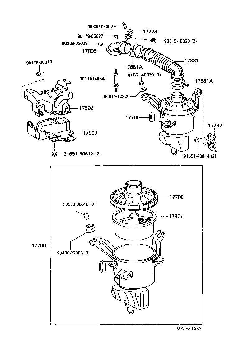 17167-13100 INLET SUB-ASSY, HOT AIR INTAKE, NO.1 product image