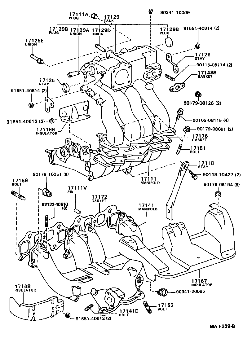 17141-64220 MANIFOLD, EXHAUST product image