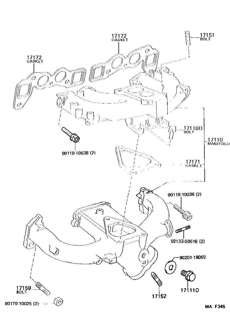 17167-64100 INSULATOR, EXHAUST MANIFOLD HEAT, NO.1 product image