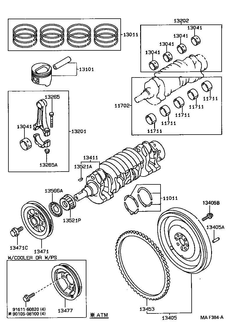 13103-11052 PISTON SUB-ASSY, W/PIN product image