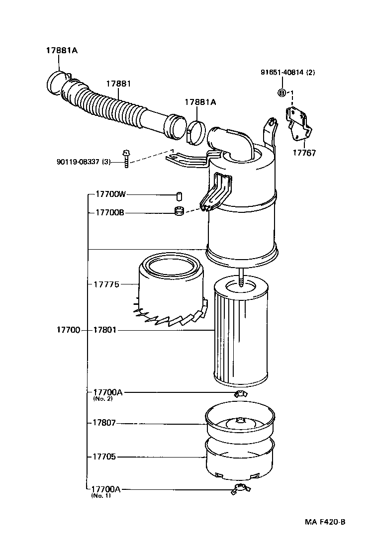 17700-73043 CLEANER ASSY, AIR product image