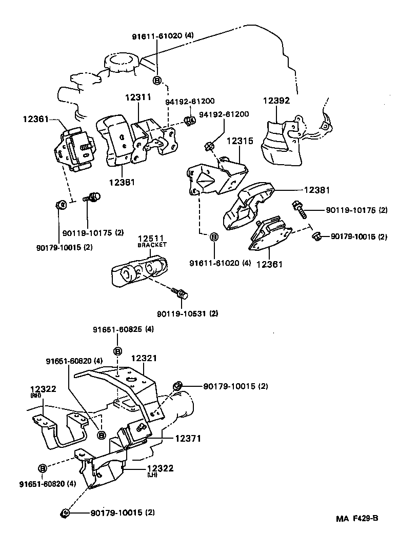 12311-13020 BRACKET, ENGINE MOUNTING product image