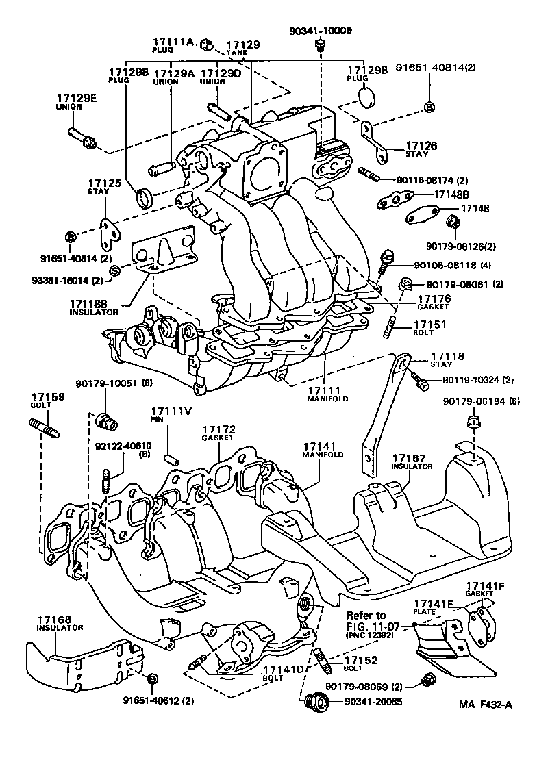 17167-64100 INSULATOR, EXHAUST MANIFOLD HEAT, NO.1 product image