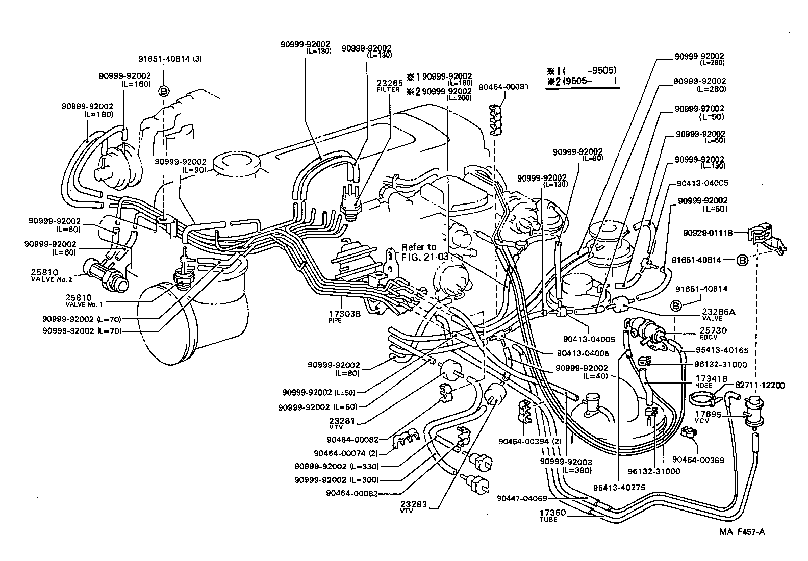17303-13190 PIPE SUB-ASSY, AIR, NO.1 product image