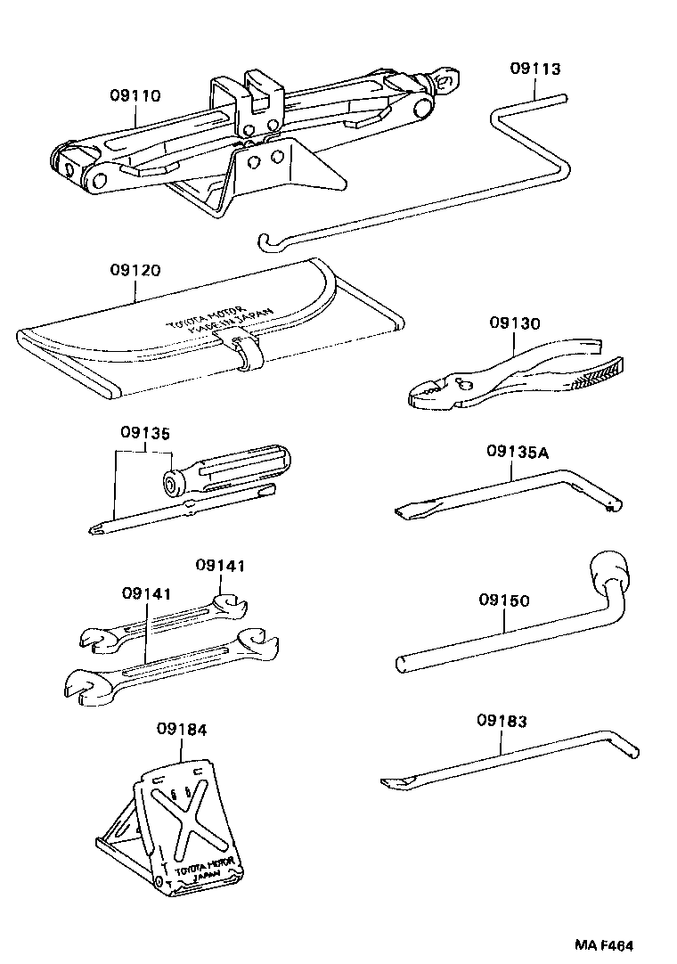 09183-05010 WRENCH, WHEEL CAP product image