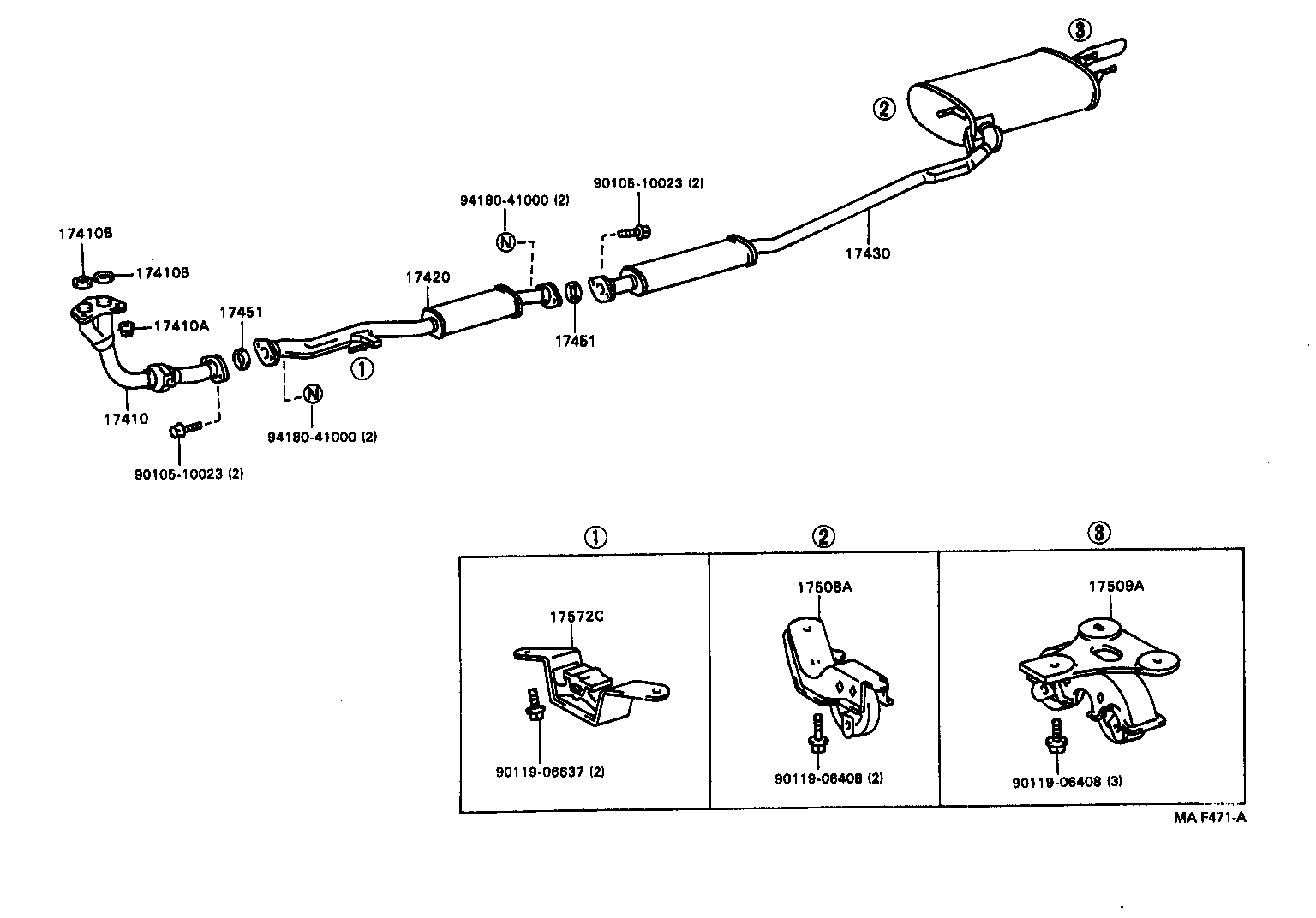 17430-64750 PIPE ASSY, EXHAUST, TAIL product image