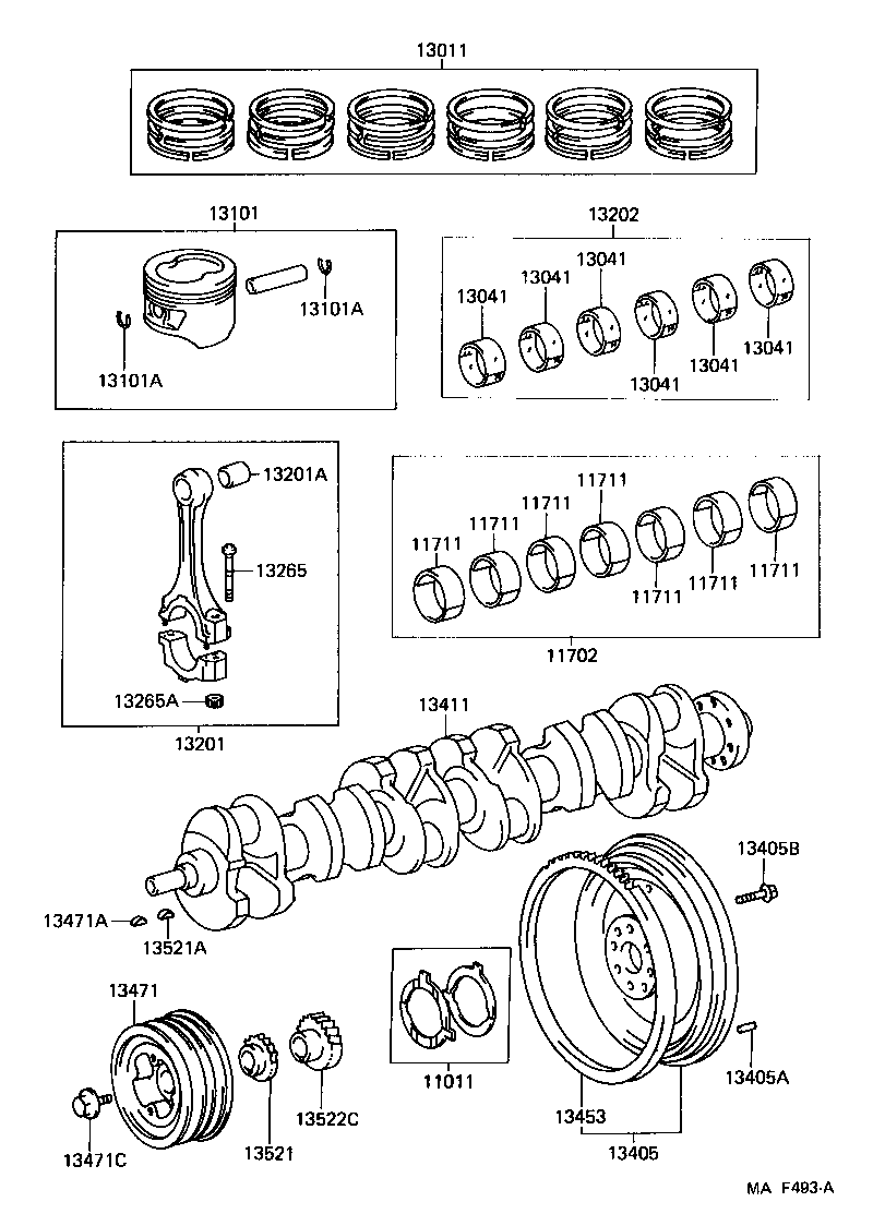 88451-60070 PULLEY, CRANKSHAFT, NO.2 product image