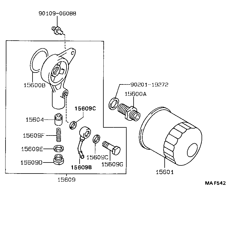 15431-64061 PIPE OR HOSE, OIL FILTER OUTLET product image