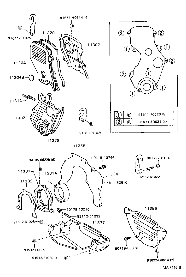 11304-16070 COVER, TIMING CHAIN OR BELT, NO.2 product image