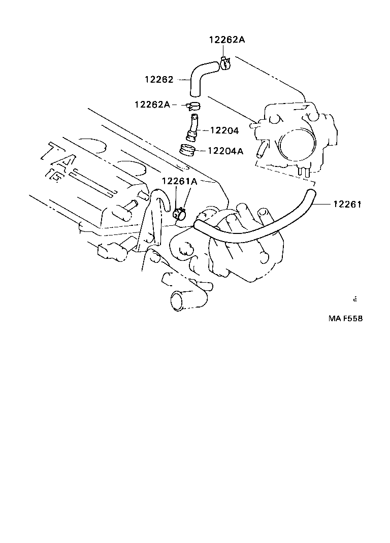 12260-74080 HOSE, VENTILATION product image