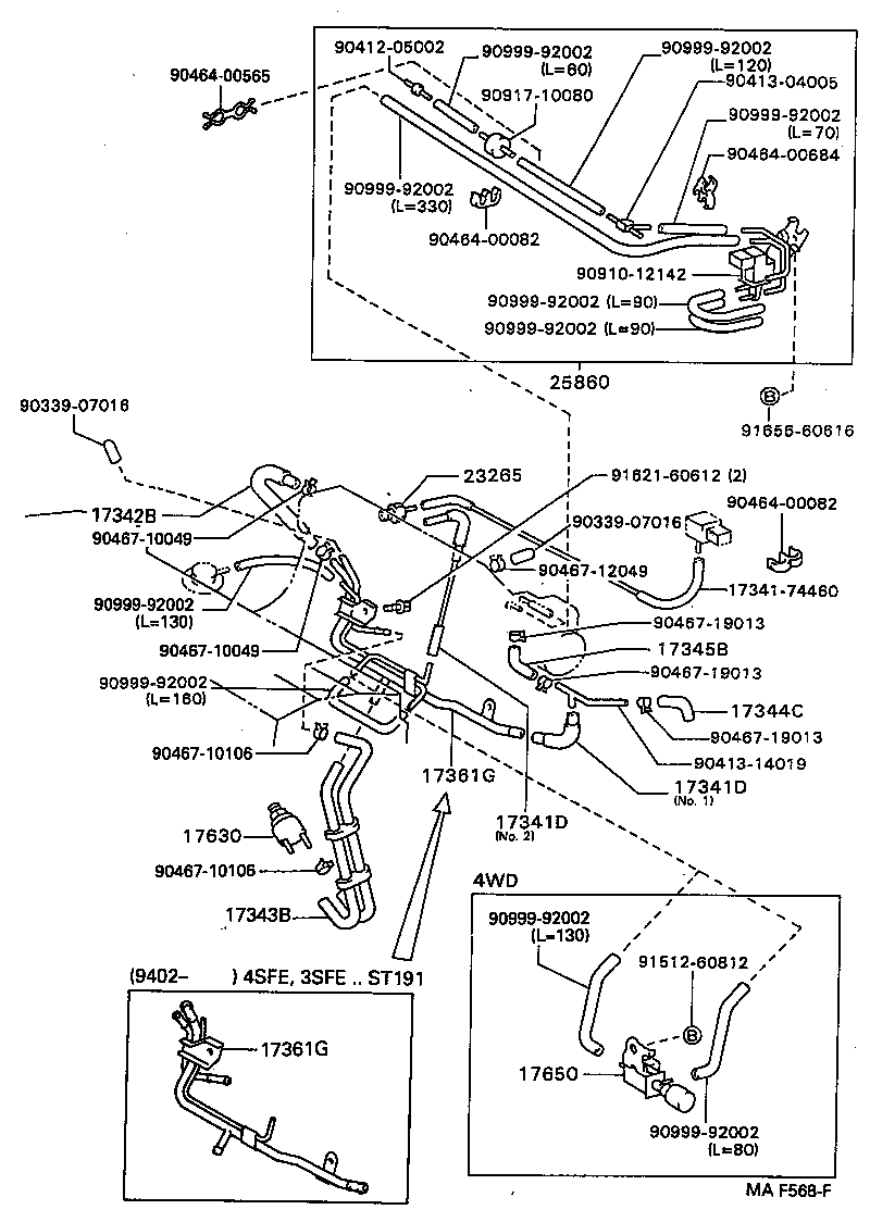 17341-74380 HOSE, NO.1(FOR IDLE-UP) product image