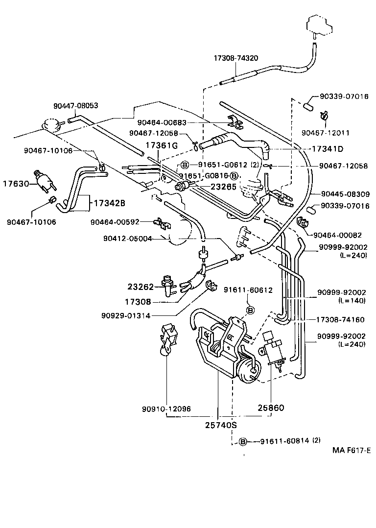 17343-74141 HOSE, NO.2(FOR IDLE-UP) product image