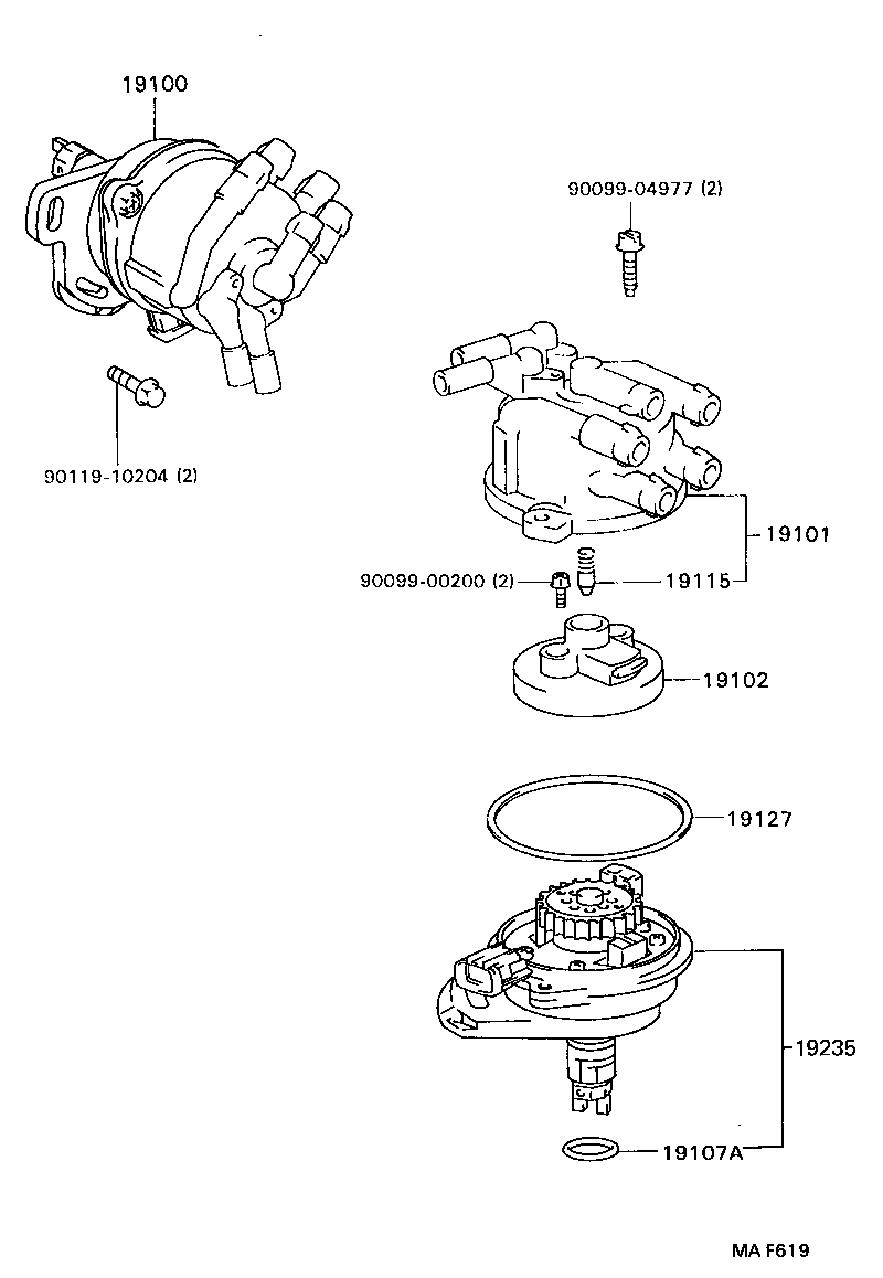 19100-16280 DISTRIBUTOR ASSY product image