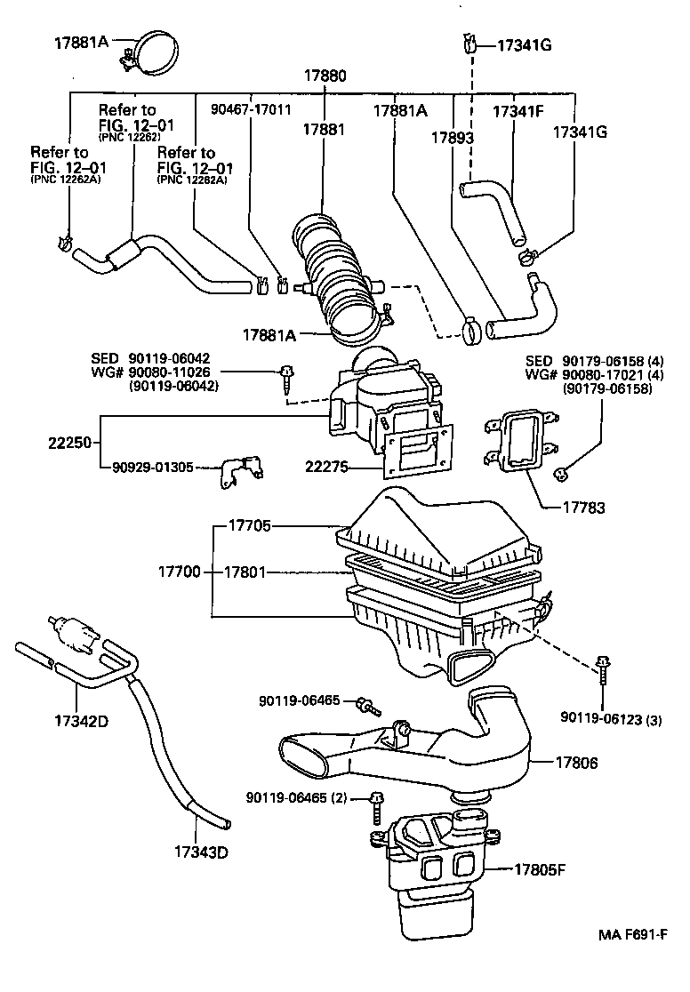 17880-07020 HOSE ASSY, AIR CLEANER product image