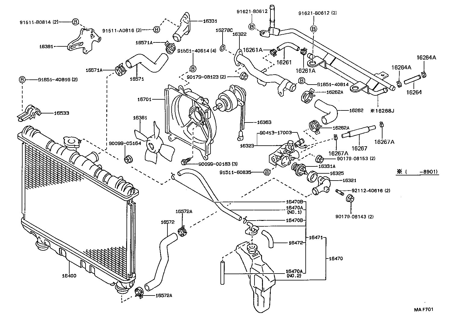 16571-16100 HOSE, RADIATOR, INLET product image