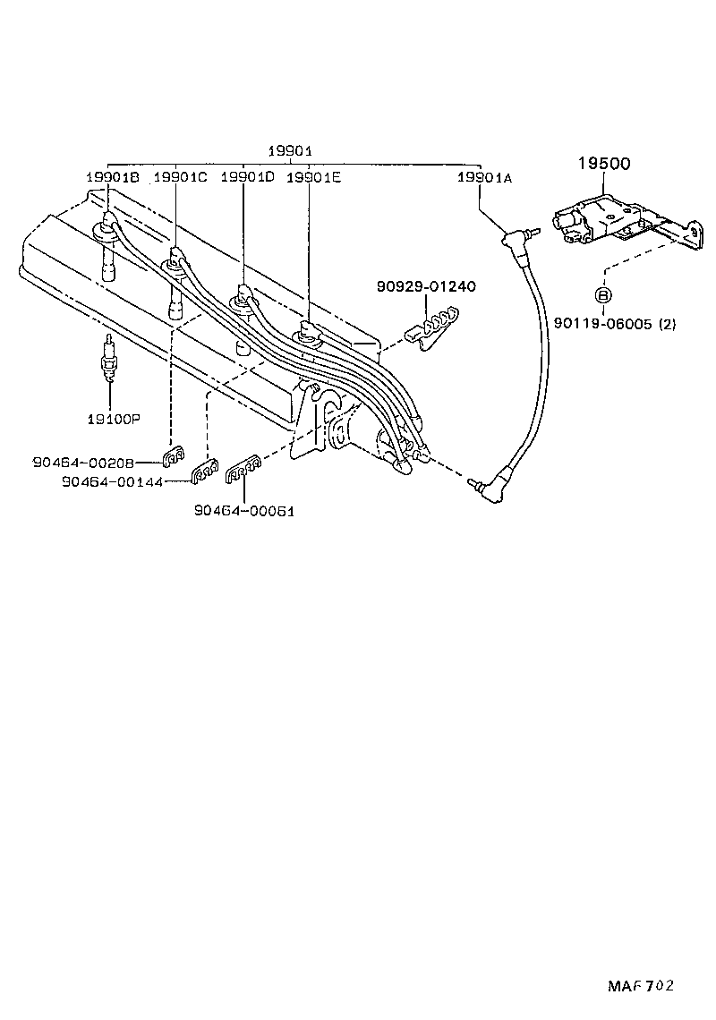 90919-15052 CORD, SPARK PLUG RESISTIVE, NO.3 product image