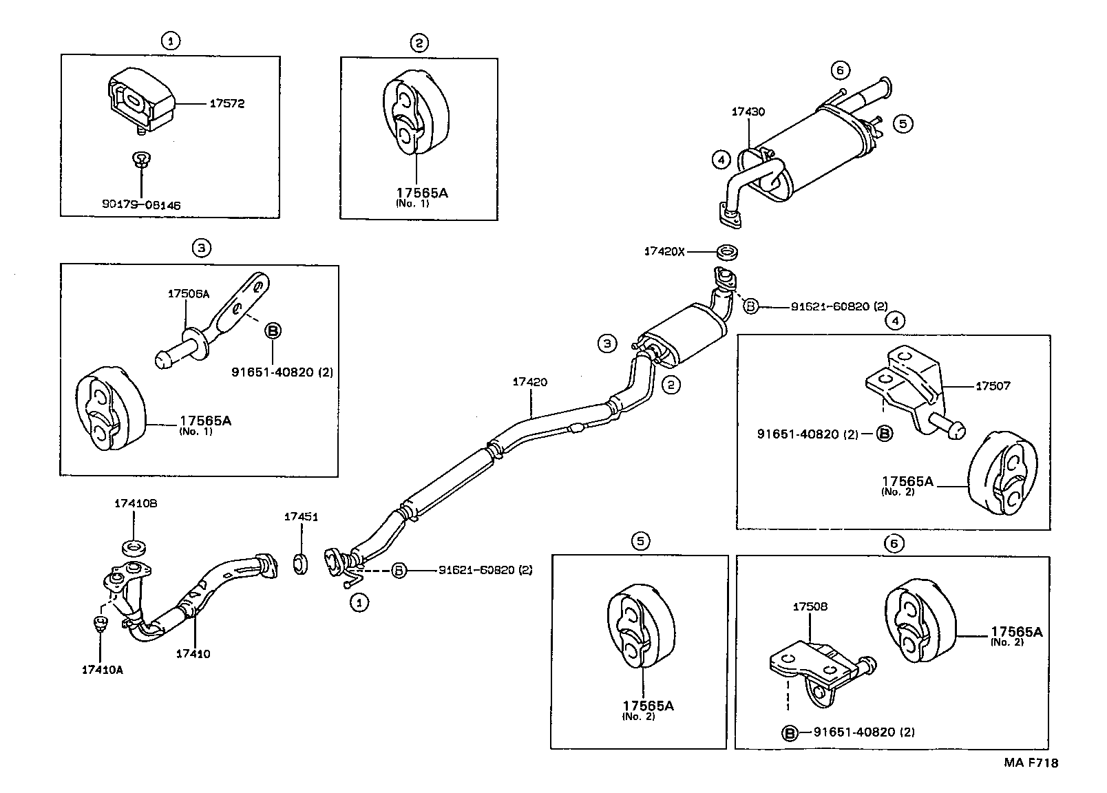 17420-16520 PIPE ASSY, EXHAUST, CENTER product image