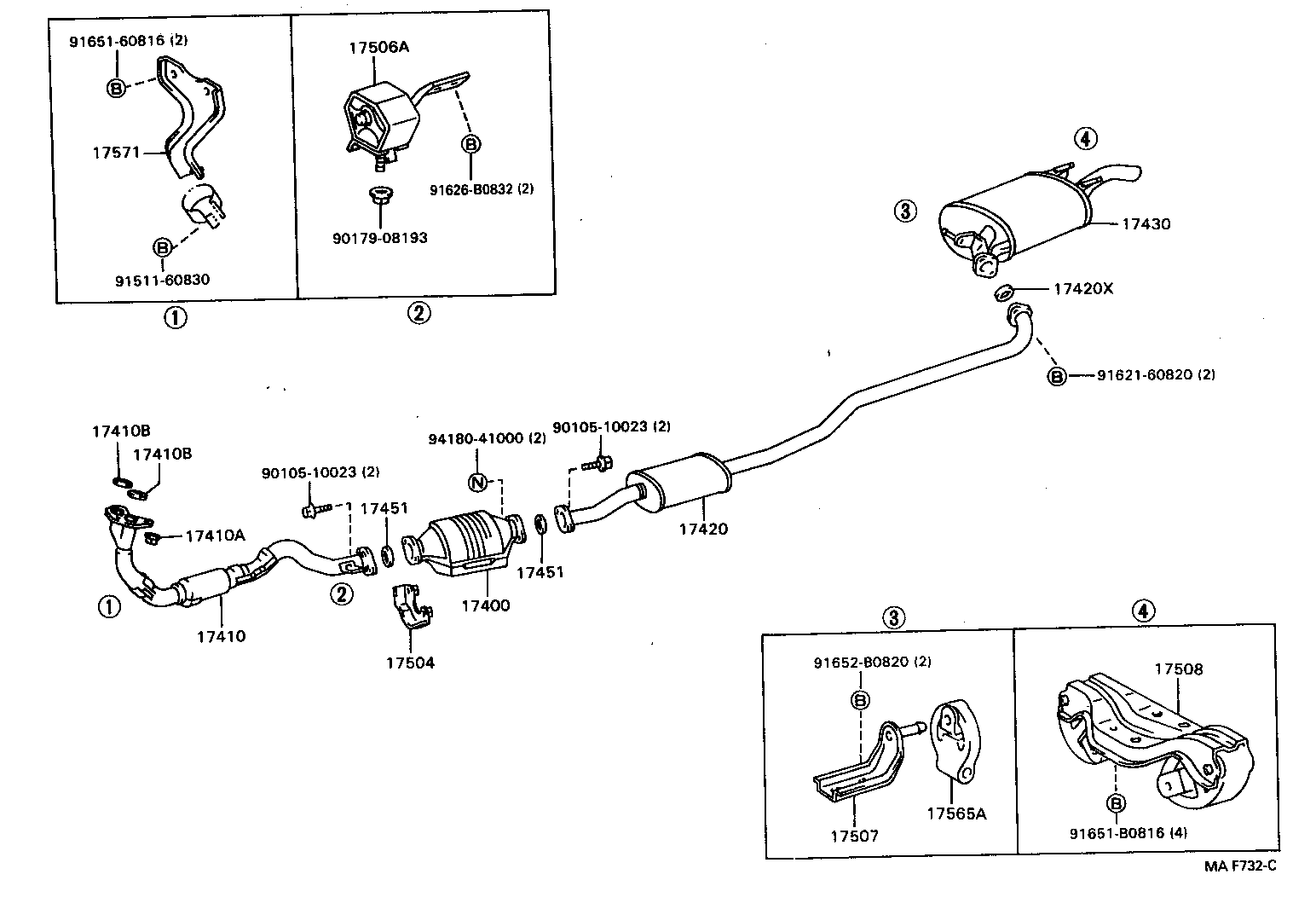 17521-64040 PROTECTOR, EXHAUST PIPE, UPPER NO.1 product image