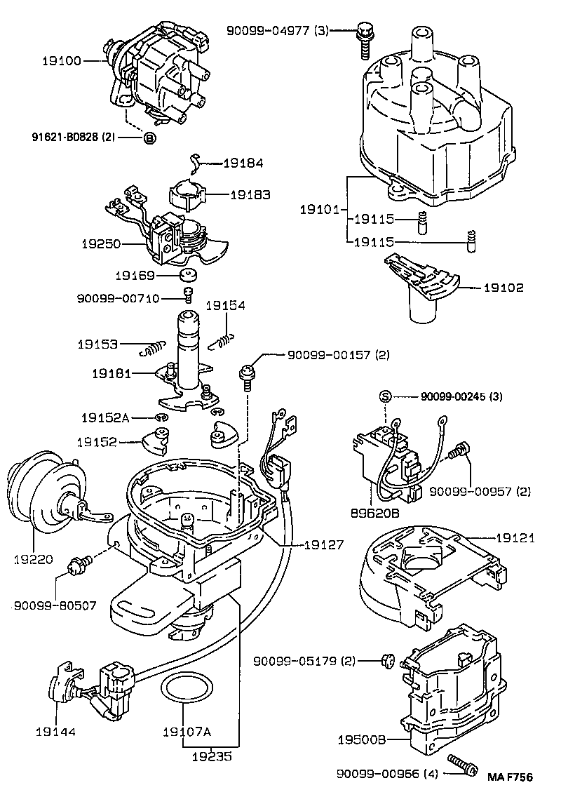 19020-16260 DISTRIBUTOR ASSY product image
