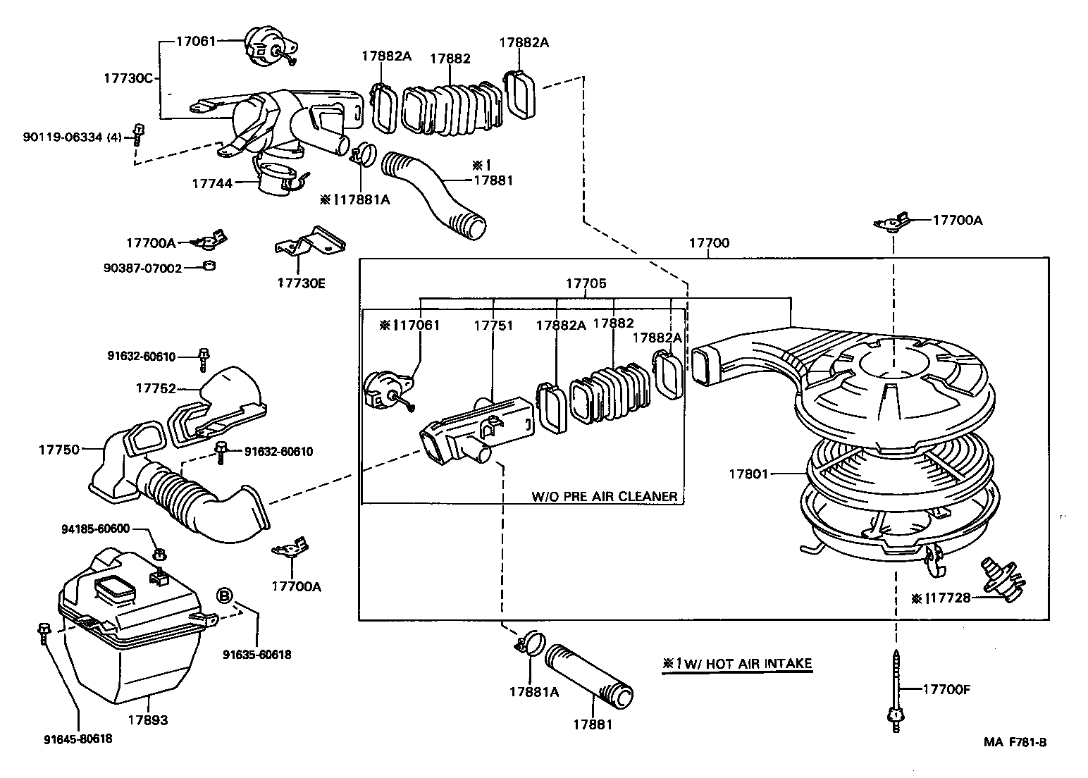 17750-11020 INLET, AIR CLEANER, NO.1 product image