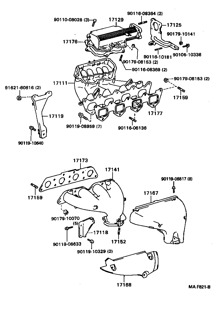 17141-15141 MANIFOLD, EXHAUST product image