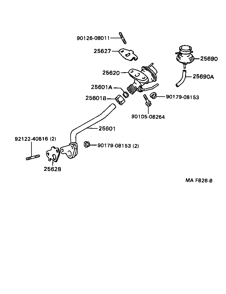 Toyota 25620-16210 VALVE ASSY, EGR