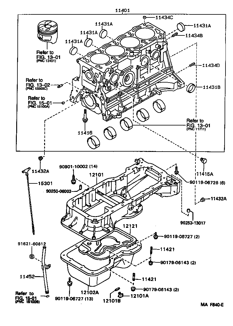 11401-19735 BLOCK SUB-ASSY, CYLINDER product image