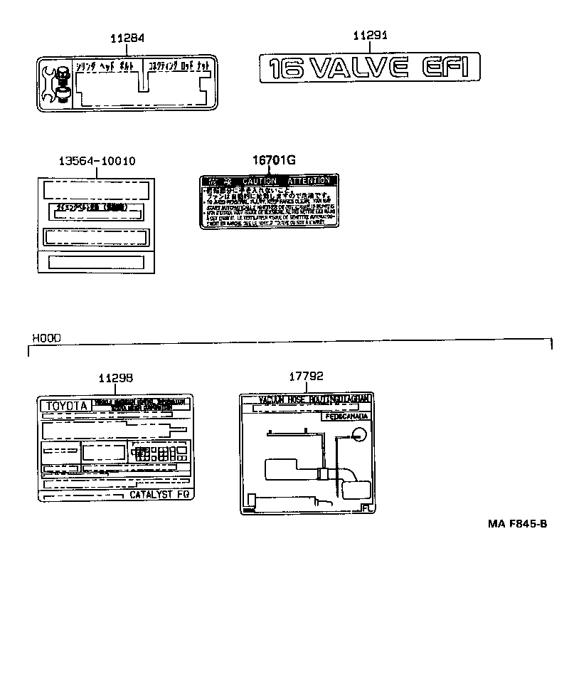 Toyota 11298-1A360 PLATE, EMISSION CONTROL INFORMATION