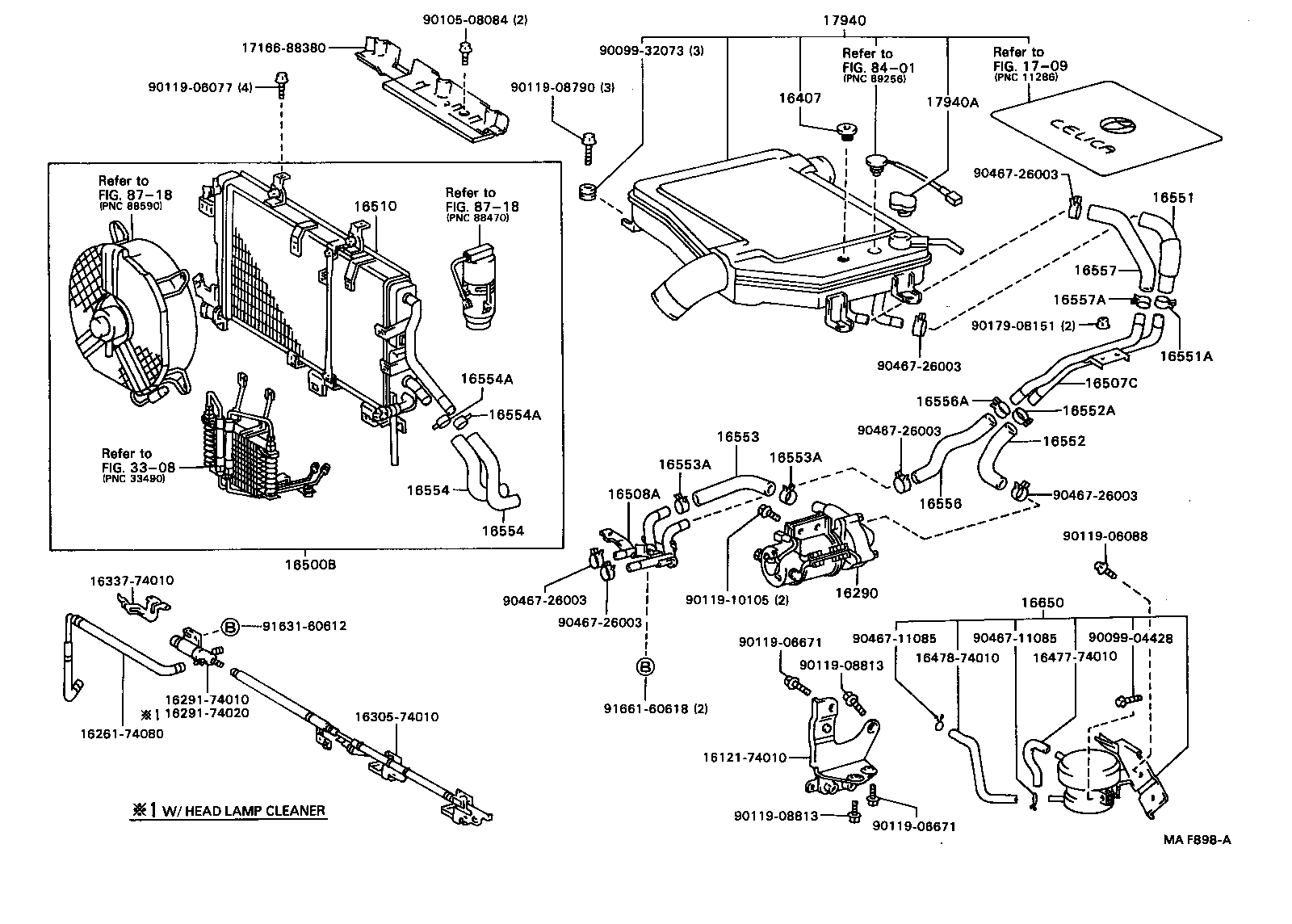 16552-74020 HOSE, SUB-RADIATOR, NO.2 product image