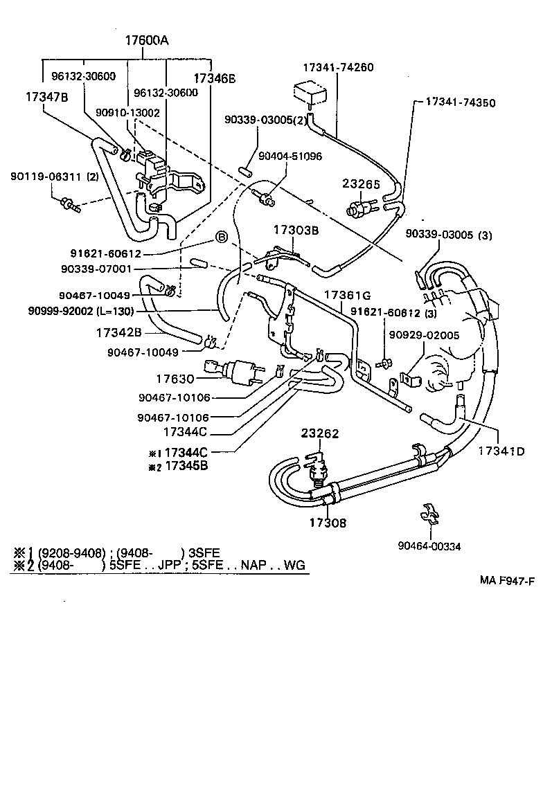 17308-20040 HOSE SUB-ASSY, VACUUM(FOR IDLE-UP) product image