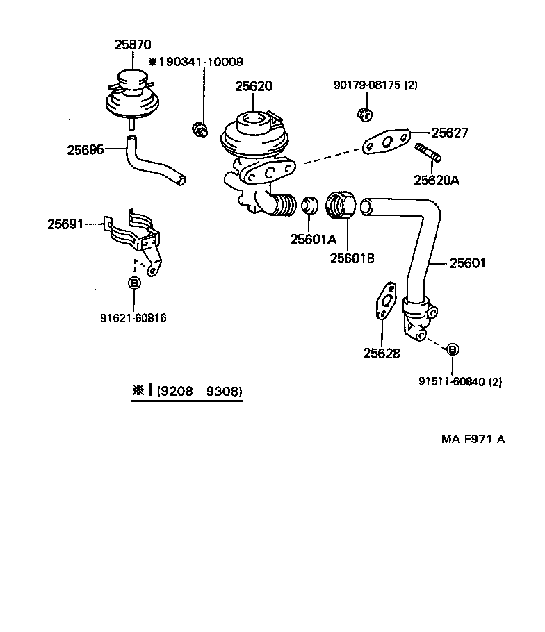 Toyota 25620-66010 VALVE ASSY, EGR