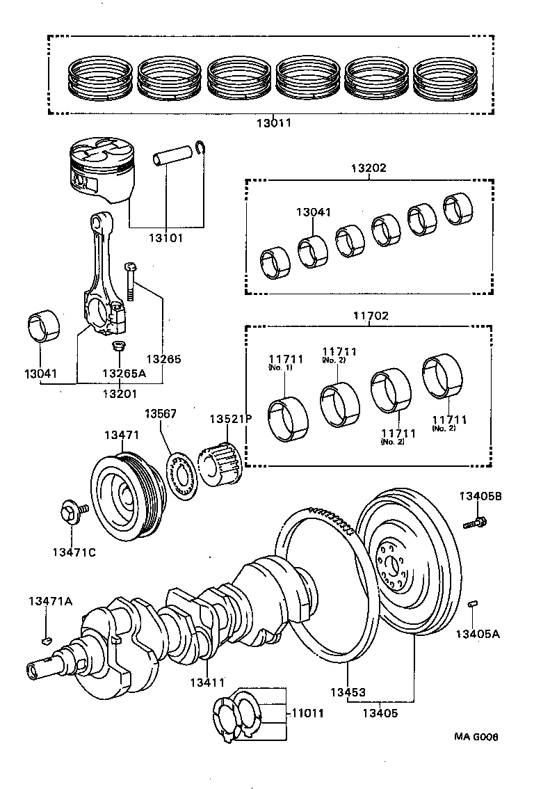 11701-62022 BEARING, CRANKSHAFT product image