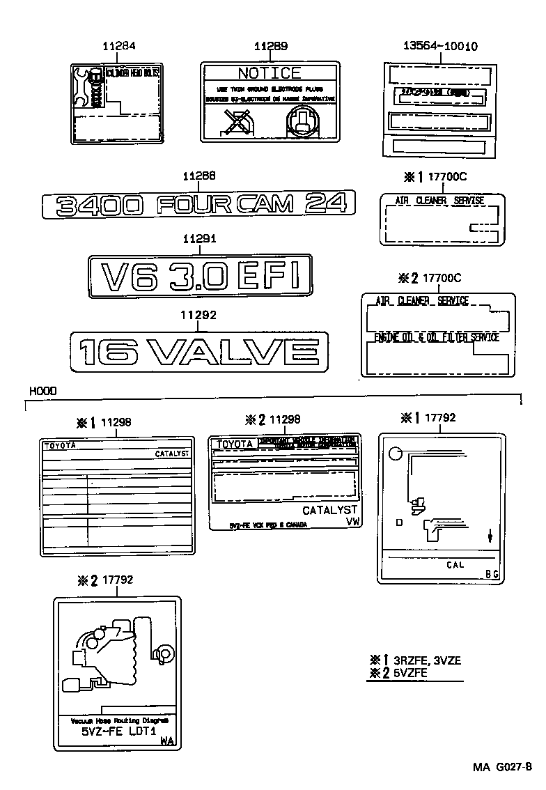 Toyota 11298-65490 PLATE, EMISSION CONTROL INFORMATION