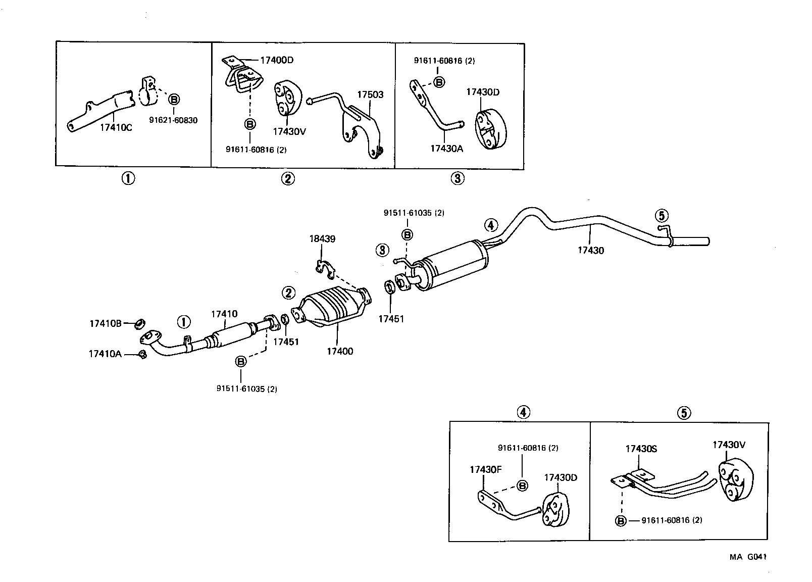 17565-64130 BOLT OR RING, EXHAUST TAIL PIPE (FOR REAR) product image