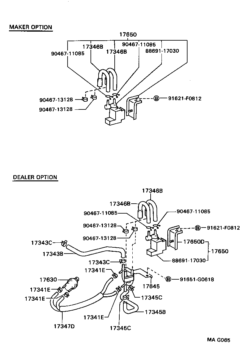 17345-65020 HOSE, NO.5(FOR IDLE-UP) product image