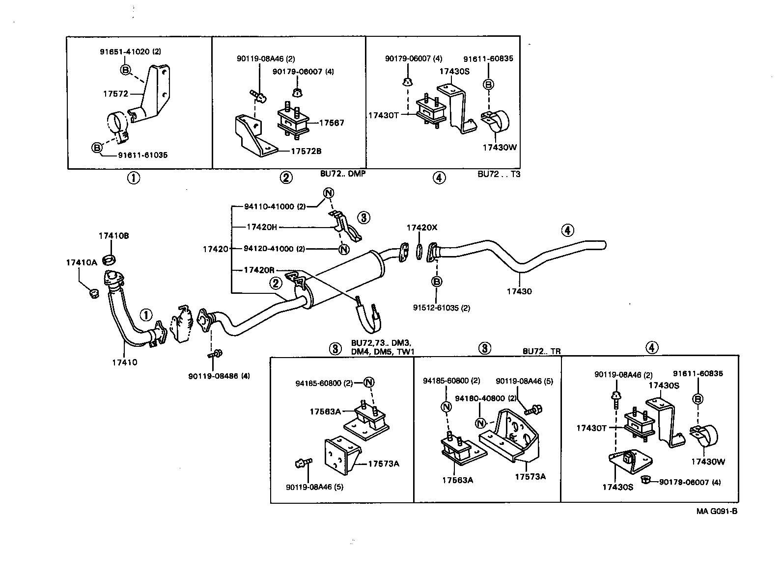 17405-58450 PIPE ASSY, EXHAUST, TAIL product image