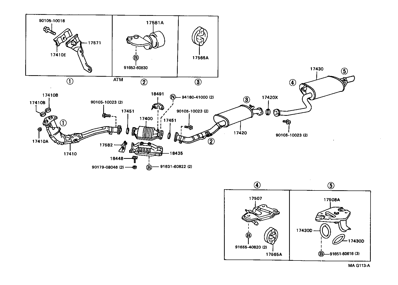 17430-46140 PIPE ASSY, EXHAUST, TAIL product image