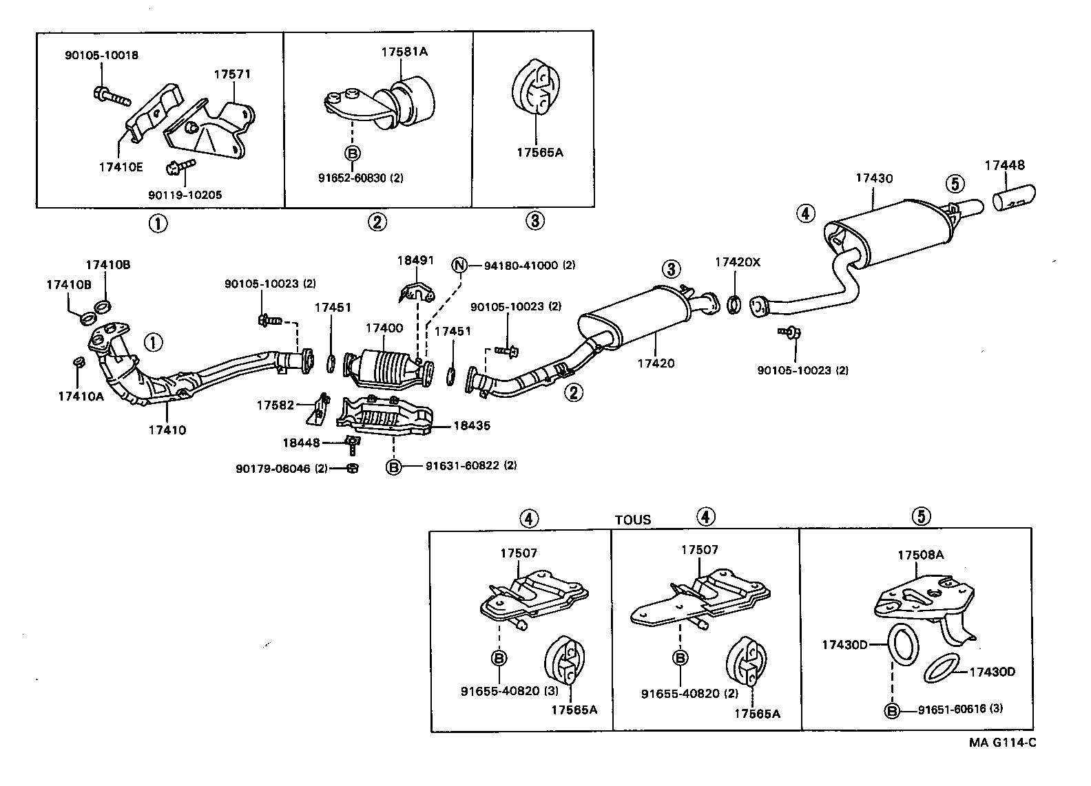 17430-46140 PIPE ASSY, EXHAUST, TAIL product image