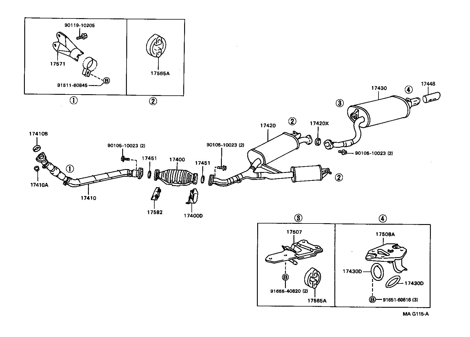 17430-46140 PIPE ASSY, EXHAUST, TAIL product image